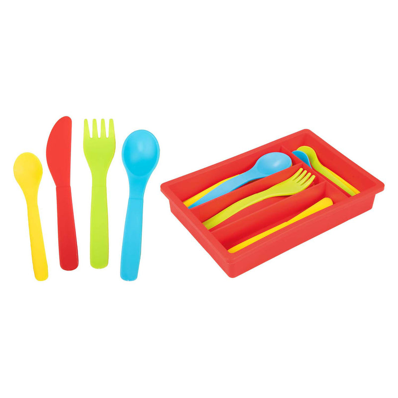 Load image into Gallery viewer, Toi-toys home food bestekset met bak, 16dlg.