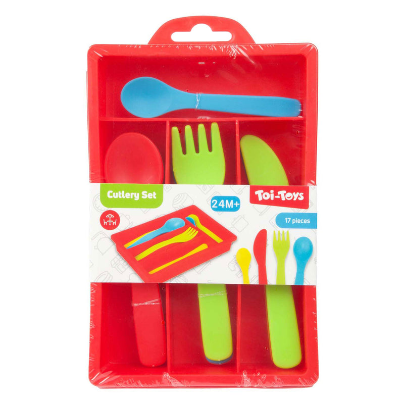 Load image into Gallery viewer, Toi-toys home food bestekset met bak, 16dlg.