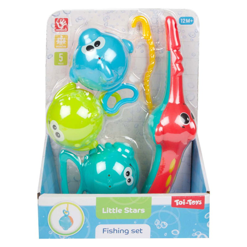 Load image into Gallery viewer, Toi-toys little stars badspeelgoed vishengel met 3 vissen, 4dlg.