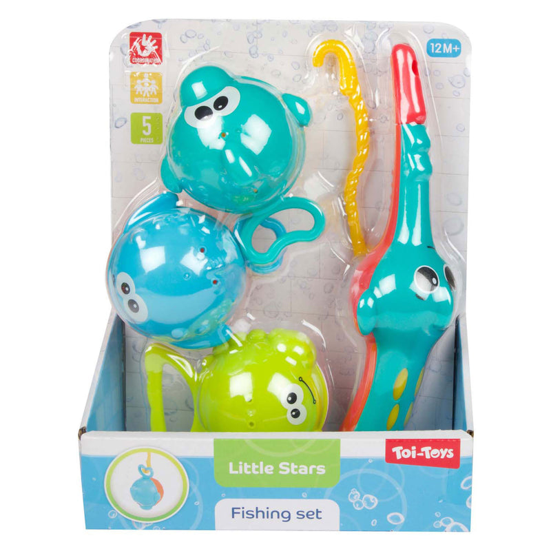 Load image into Gallery viewer, Toi-toys little stars badspeelgoed vishengel met 3 vissen, 4dlg.