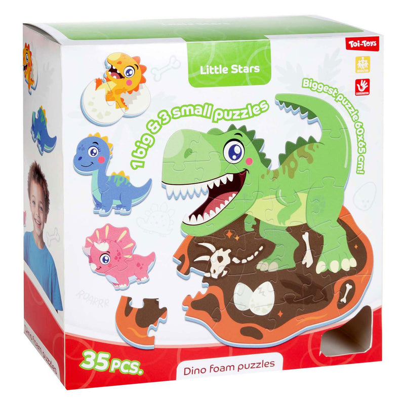 Load image into Gallery viewer, Toi-toys little stars foam vloerpuzzel dino, 36st.