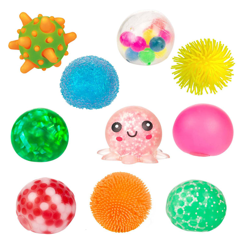 Afbeelding laden in galerijviewer, Toi-toys fun piramide cadeaubox met 10 sensorische knijpballen - 5cm - 10 stuks