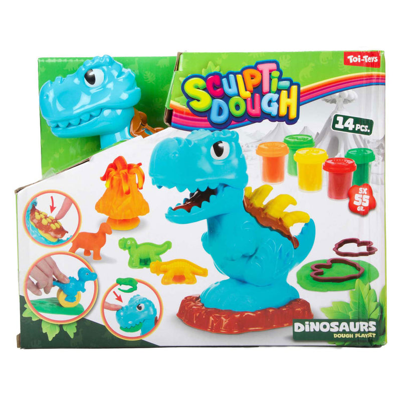 Load image into Gallery viewer, Toi-toys sculptidough kleiset dino - 5 kleipotjes