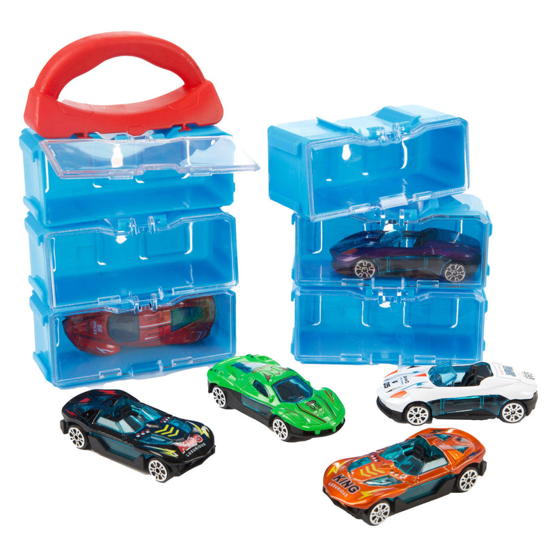 Afbeelding laden in galerijviewer, Turbo racers opbergkoffer inclusief 8 metalen autos - 1:45