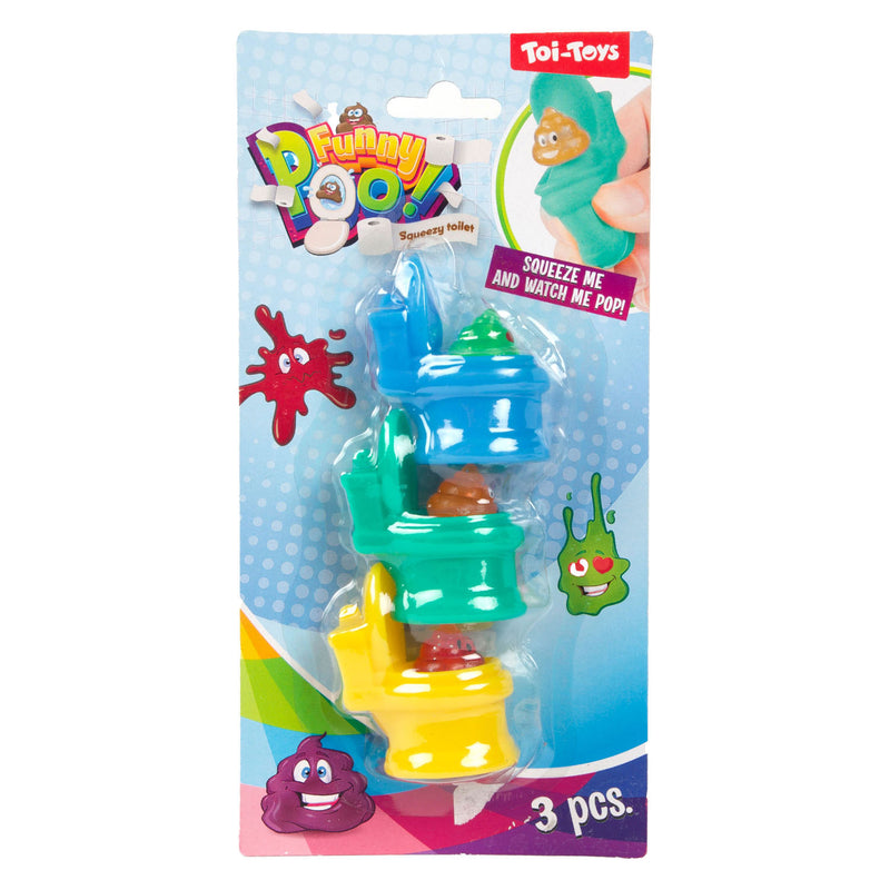 Afbeelding laden in galerijviewer, Toi-toys funny poo knijptoiletten glitter drol set van 3 stuks 2 assorti