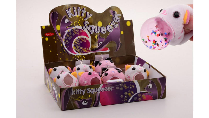 Load image into Gallery viewer, Johntoy sleutelhanger knijpdier kat