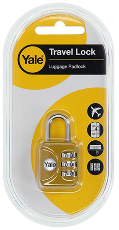 Afbeelding laden in galerijviewer, Yale 1018568 - bagage-cijferhangslot geel yp1 28 121 1y 28mm | 6 stuks