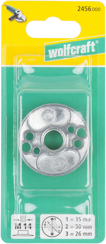 Load image into Gallery viewer, Wolfcraft flensmoer | voor haakse slijper | m14 | 1 stuk - 2456000
