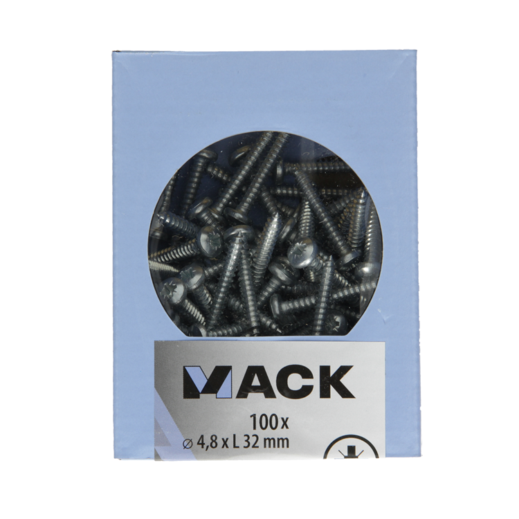 Load image into Gallery viewer, Mack 1007001 - zelftap. schroef cyl. kop 100 100 st 4,8x32mm | 5 stuks