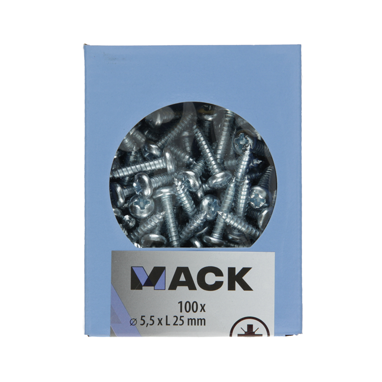 Load image into Gallery viewer, Mack 1007005 - zelftap. schroef cyl. kop 100 100 st 5,5x25mm | 5 stuks