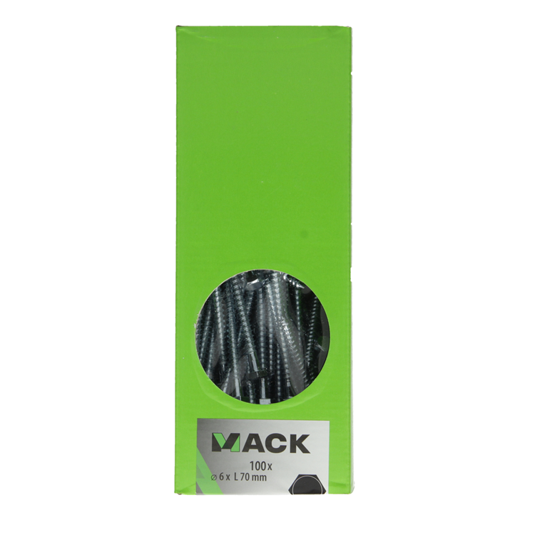 Load image into Gallery viewer, Mack 1007033 - houtdraadbout staal verzinkt 100 st 6 x 70 mm | 2 stuks