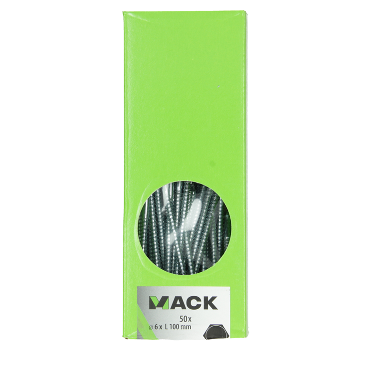Load image into Gallery viewer, Mack 1007035 - houtdraadbout staal verzinkt 50 st 6 x 100 mm | 2 stuks