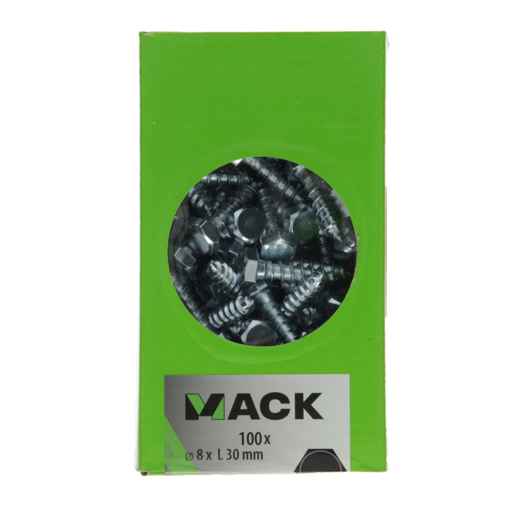 Load image into Gallery viewer, Mack 1007036 - houtdraadbout staal verzinkt 100 st 8 x 30 mm | 5 stuks