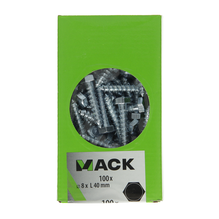 Load image into Gallery viewer, Mack 1007037 - houtdraadbout staal verzinkt 100 st 8 x 40 mm | 5 stuks