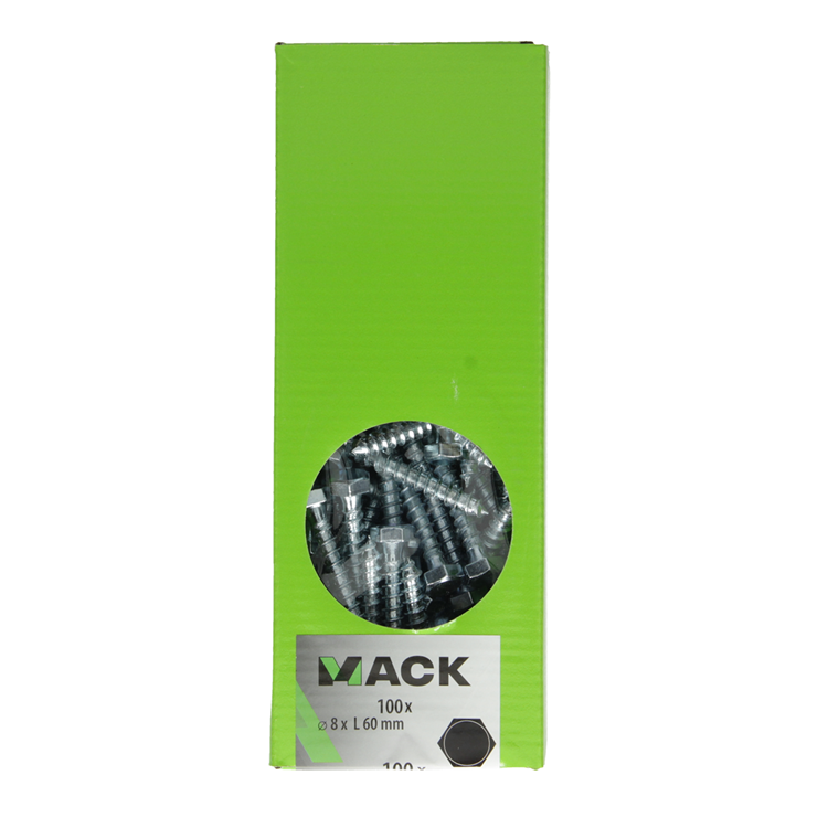 Load image into Gallery viewer, Mack 1007039 - houtdraadbout staal verzinkt 100 st 8 x 60 mm | 2 stuks