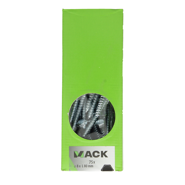 Load image into Gallery viewer, Mack 1007041 - houtdraadbout staal verzinkt 75 st 8 x 80 mm | 2 stuks