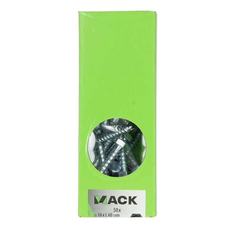 Load image into Gallery viewer, Mack 1007044 - houtdraadbout staal verzinkt 50 st 10 x 60 mm | 2 stuks