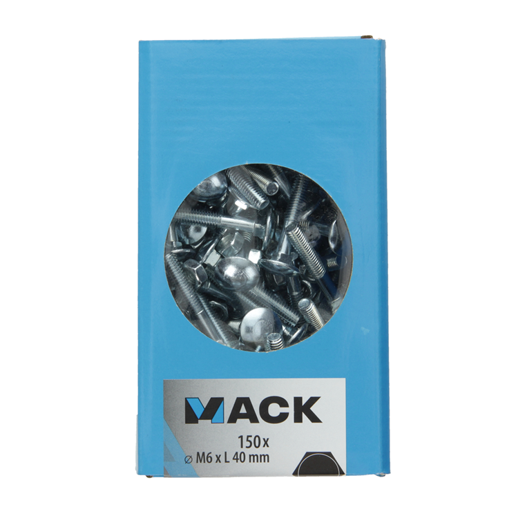 Load image into Gallery viewer, Mack 1007051 - houtbout + moer verzinkt 150 st 6 x 40 mm | 4 stuks