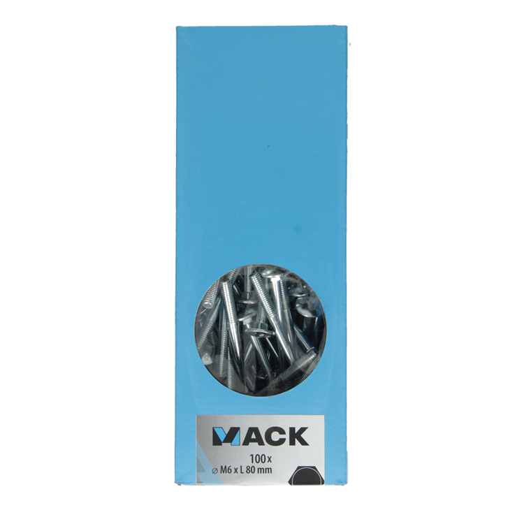Load image into Gallery viewer, Mack 1007055 - houtbout + moer verzinkt 100 st 6 x 80 mm | 2 stuks