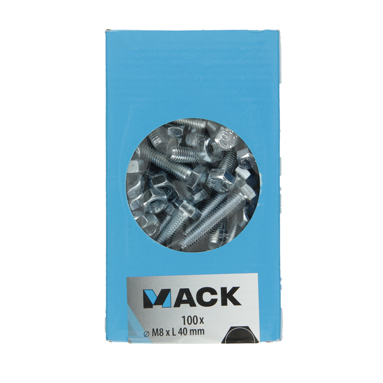 Load image into Gallery viewer, Mack 1007079 - tapbout + moer verzinkt 100 st 8 x 40 mm | 4 stuks
