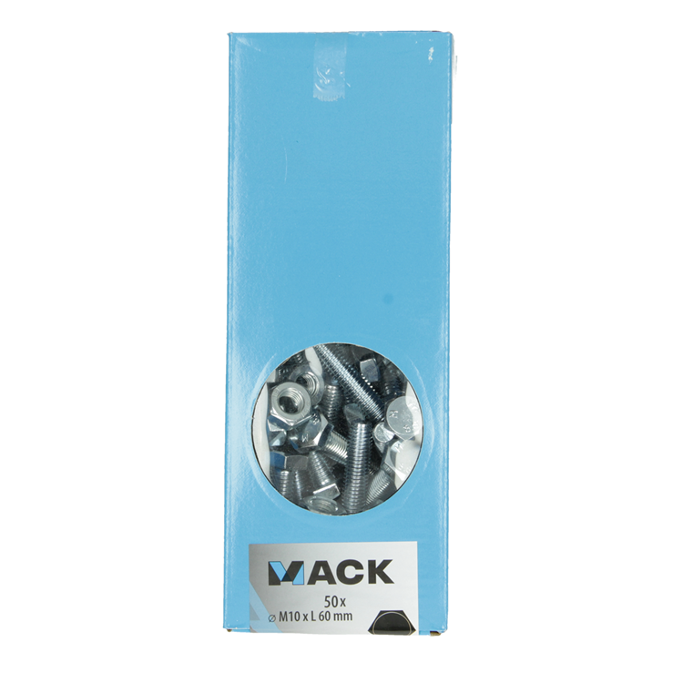 Load image into Gallery viewer, Mack 1007083 - tapbout + moer verzinkt 50 st 10 x 60 mm | 2 stuks