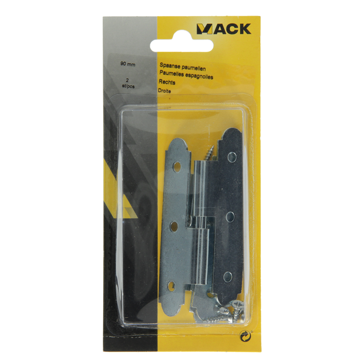 Load image into Gallery viewer, Mack 1013259 - 2 spaanse paumellen rechts verzinkt h 90 x b 50 mm | 5 stuks