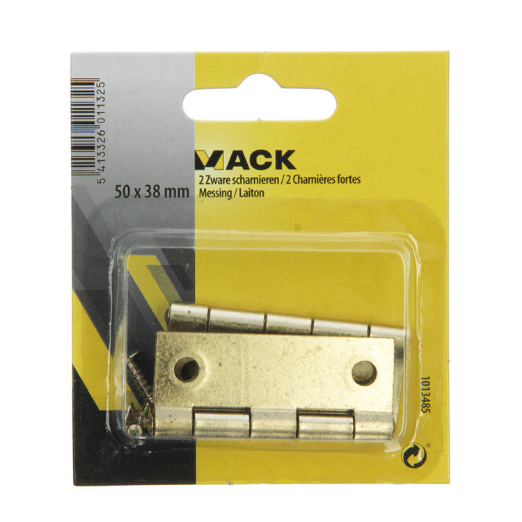 Afbeelding laden in galerijviewer, Mack 1013485 - 2 scharnieren vermessingd h 50 x b 38 mm | 5 stuks
