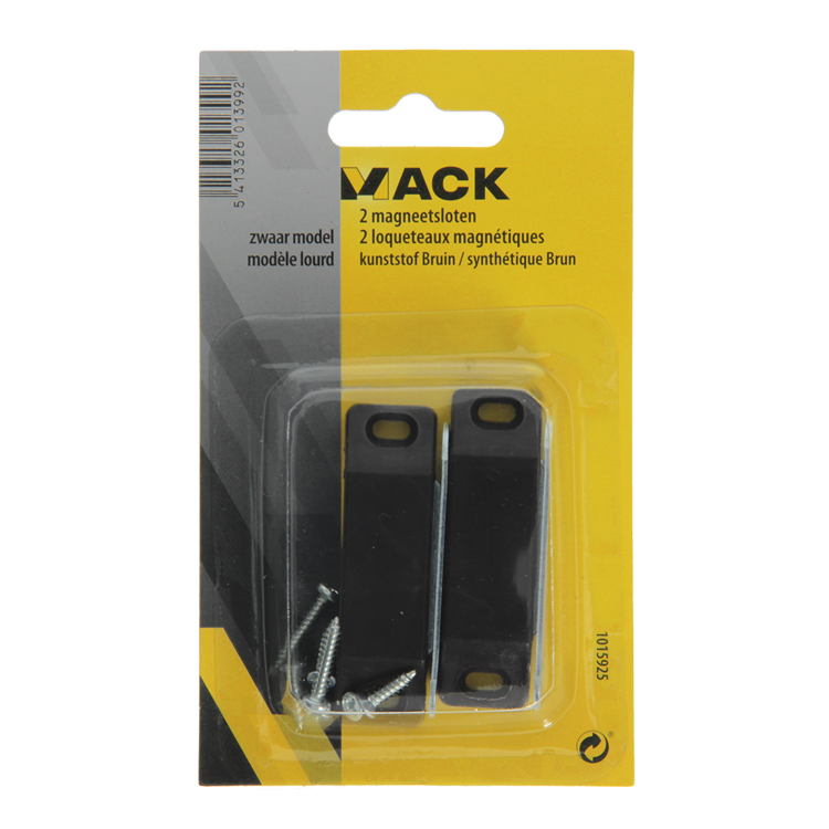 Afbeelding laden in galerijviewer, Mack 1015925 - 2 magneetsloten, zwaar model, kunststof bruin | 10 stuks