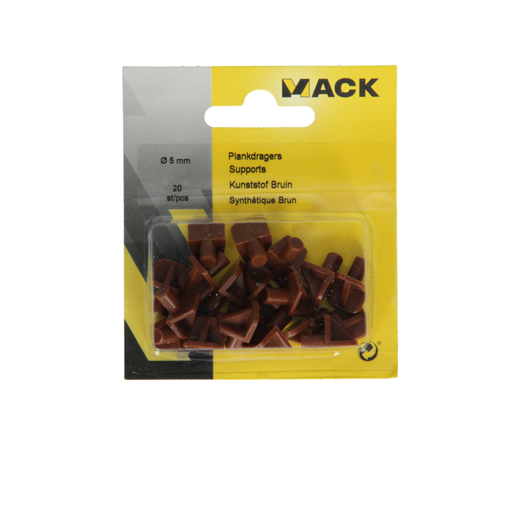 Afbeelding laden in galerijviewer, Mack 1015840 - 20 plankdragers kunststof bruin ø 5 mm | 5 stuks