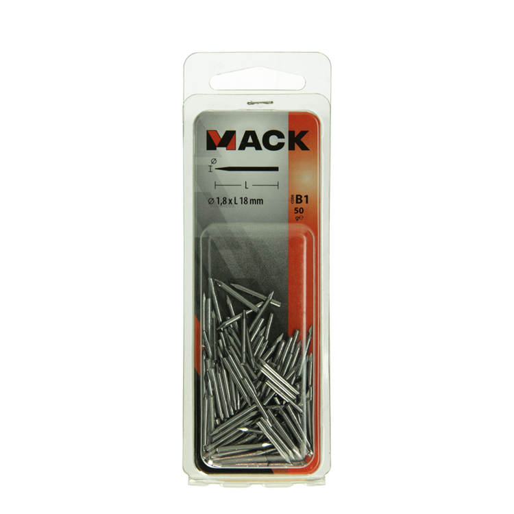 Load image into Gallery viewer, Mack 1017197 - ruitnagel staal onbehandeld 50gr 1,8 x 18 mm | 10 stuks