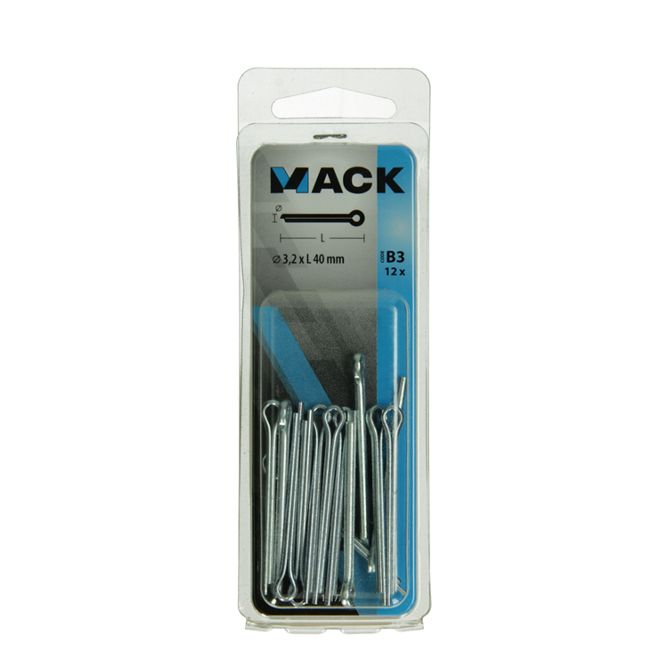 Load image into Gallery viewer, Mack 1017765 - splitpen staal verzinkt 12 st 3,2 x 40 mm | 10 stuks