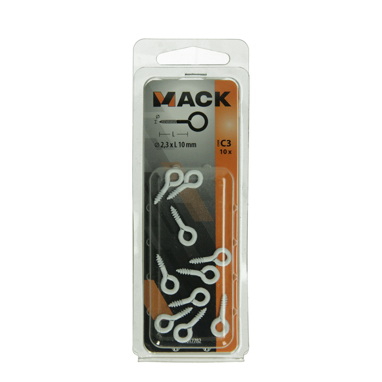 Load image into Gallery viewer, Mack 1017782 - schroefoog staal wit 10 st 2,3 x 10 mm | 10 stuks