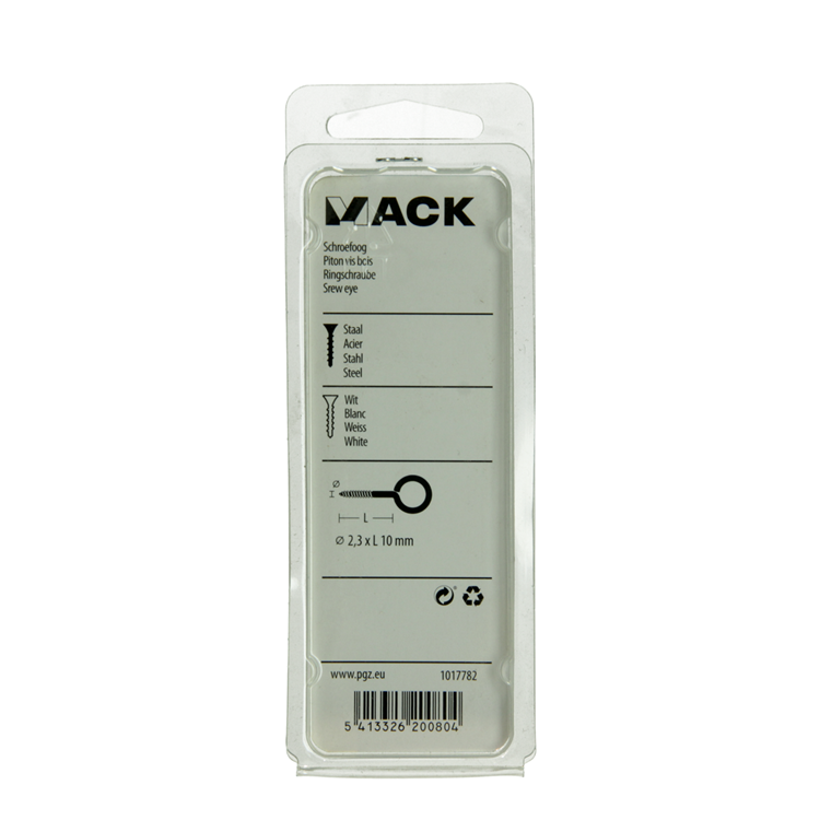 Load image into Gallery viewer, Mack 1017782 - schroefoog staal wit 10 st 2,3 x 10 mm | 10 stuks