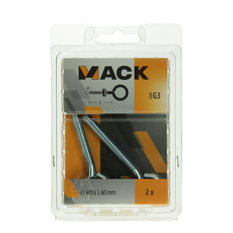Load image into Gallery viewer, Mack 1017793 - schroefoog metrisch + moer verzinkt 2 st m8 x 60 mm | 5 stuks