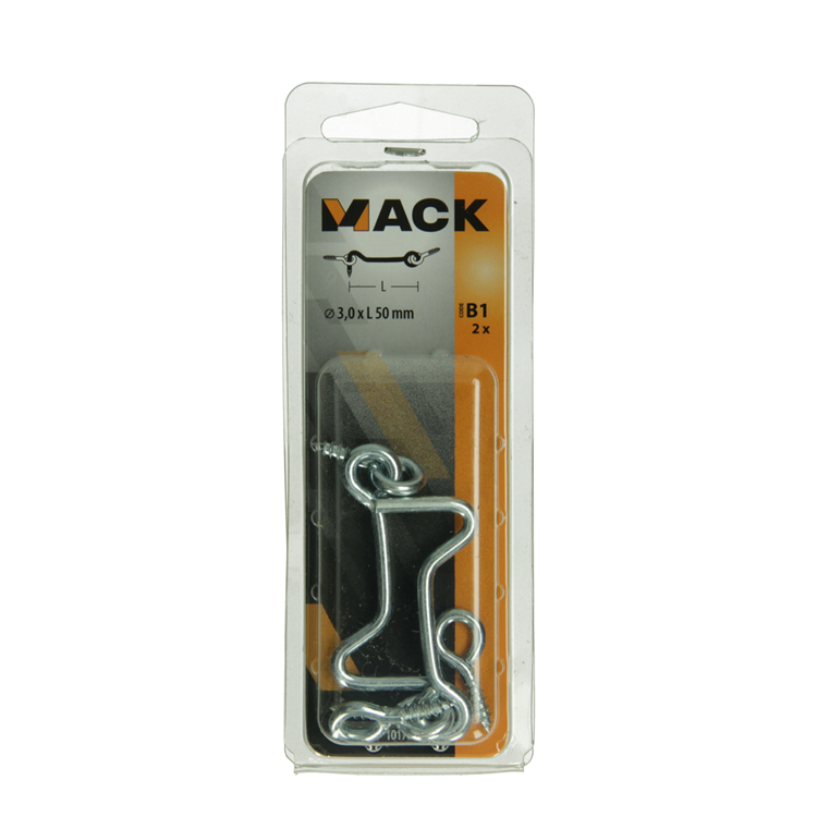 Load image into Gallery viewer, Mack 1017847 - windhaak staal verzinkt 2 st 3,0 x 50 mm | 10 stuks