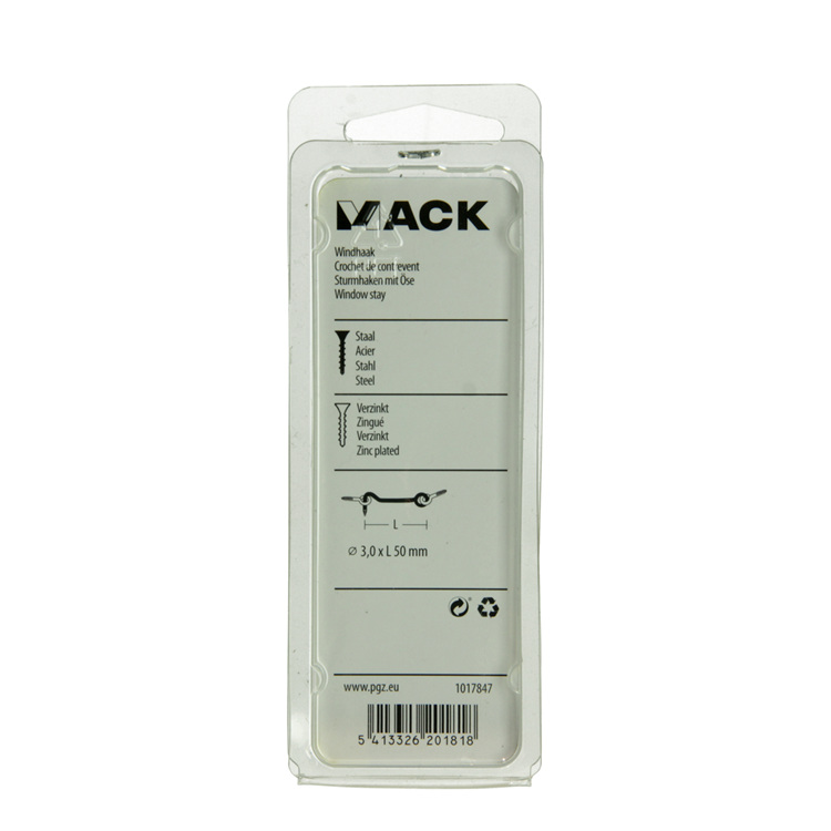 Load image into Gallery viewer, Mack 1017847 - windhaak staal verzinkt 2 st 3,0 x 50 mm | 10 stuks