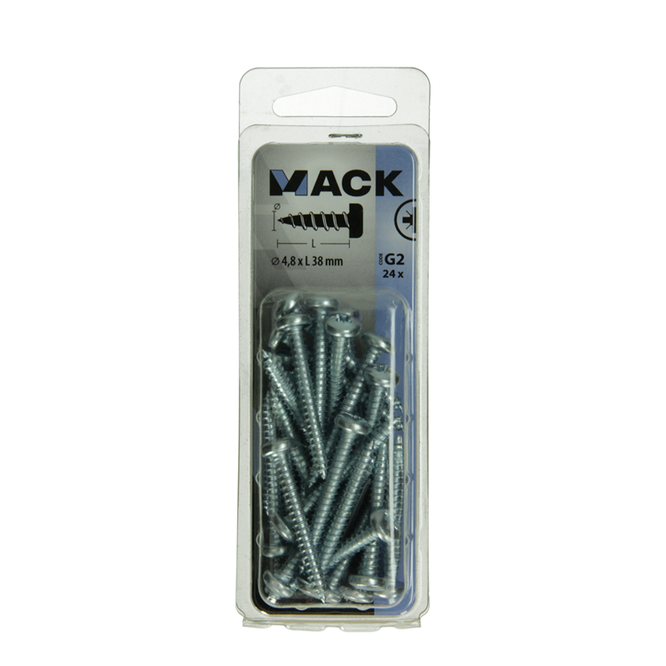 Load image into Gallery viewer, Mack 1018074 - zelftappende schroef cylkop verz. 24 st 4,8 x 38 mm | 5 stuks