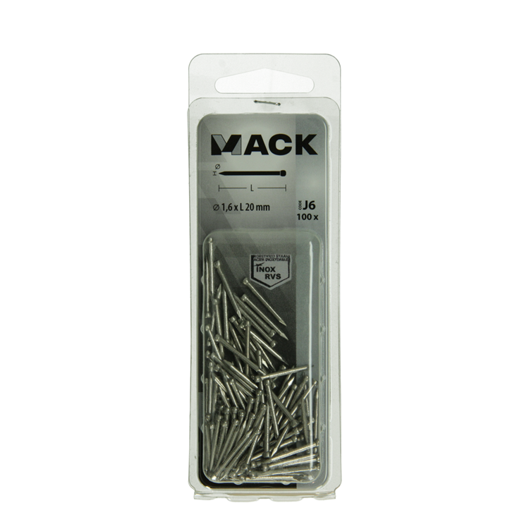 Load image into Gallery viewer, Mack 1020024 - nagel ronde kop inox a2 100 st 1,6 x 20 mm | 5 stuks
