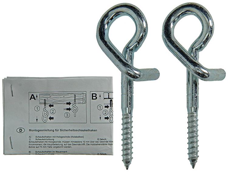 Load image into Gallery viewer, Mack 1006903 - 2 veiligh. schommelhaken 12 x 160mm verzinkt | 5 stuks