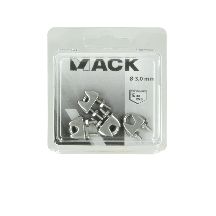 Load image into Gallery viewer, Mack 1006889 - 4 staaldraadklemmen crosby inox 3mm bl | 5 stuks
