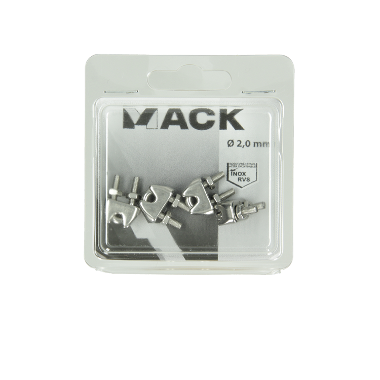 Load image into Gallery viewer, Mack 1006890 - 4 staaldraadklemmen crosby inox 1-2mm bl | 5 stuks