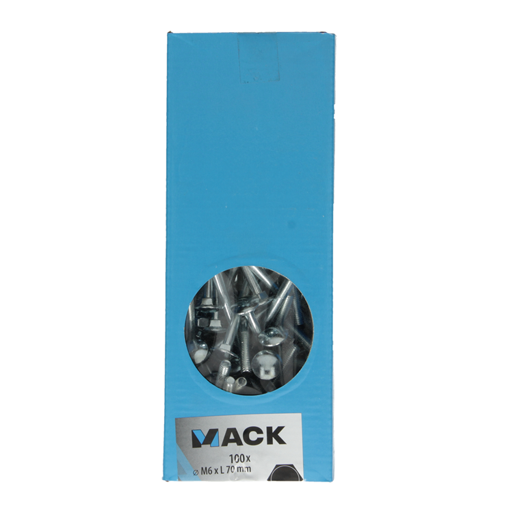 Load image into Gallery viewer, Mack 1007054 - houtbout + moer verzinkt 100 st 6 x 70 mm | 2 stuks