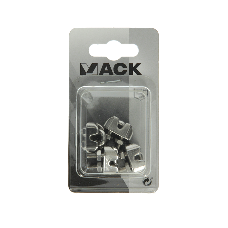 Load image into Gallery viewer, Mack 1008434 - 4 staaldraadklemmen 3mm inox | 10 stuks