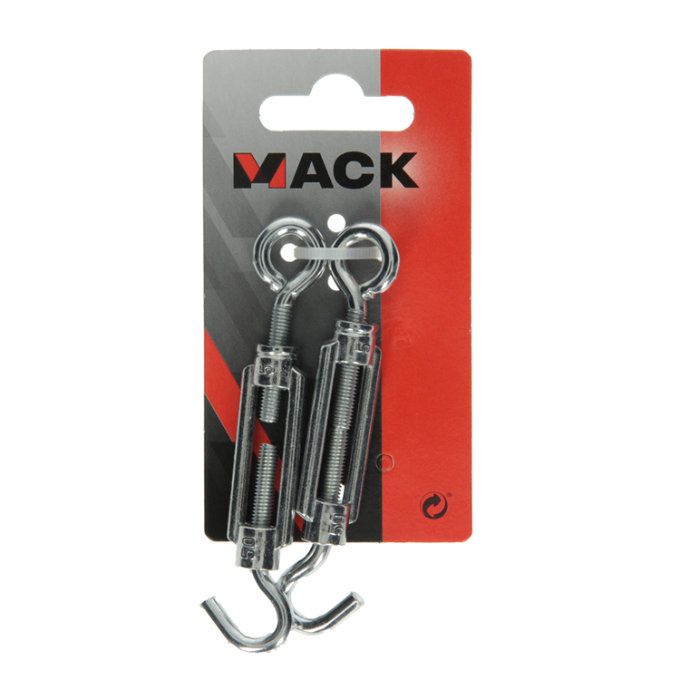 Load image into Gallery viewer, Mack 1008448 - 2 spanners oog + haak m5 x 50mm verzinkt | 10 stuks
