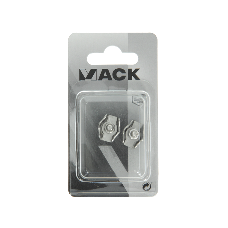 Afbeelding laden in galerijviewer, Mack 1008449 - 2 staaldraadklemmen 3mm simplex inox | 10 stuks
