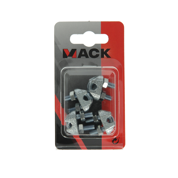 Load image into Gallery viewer, Mack 1008451 - 4 staaldraadklemmen 5mm verzinkt | 10 stuks