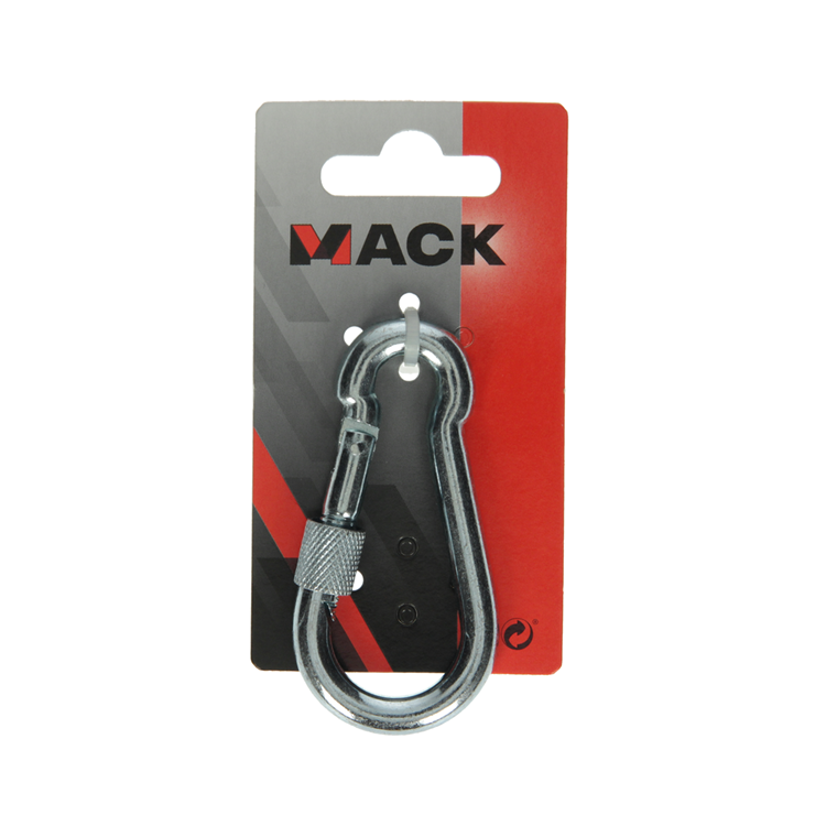 Load image into Gallery viewer, Mack 1008460 - 1 karabijnhaak + borgsl.8 x 80mm verzinkt | 10 stuks