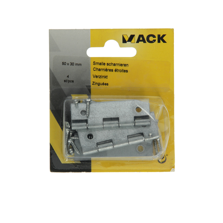 Load image into Gallery viewer, Mack 1013247 - 4 smalle scharnieren verzinkt h 50 x b 30 mm | 5 stuks