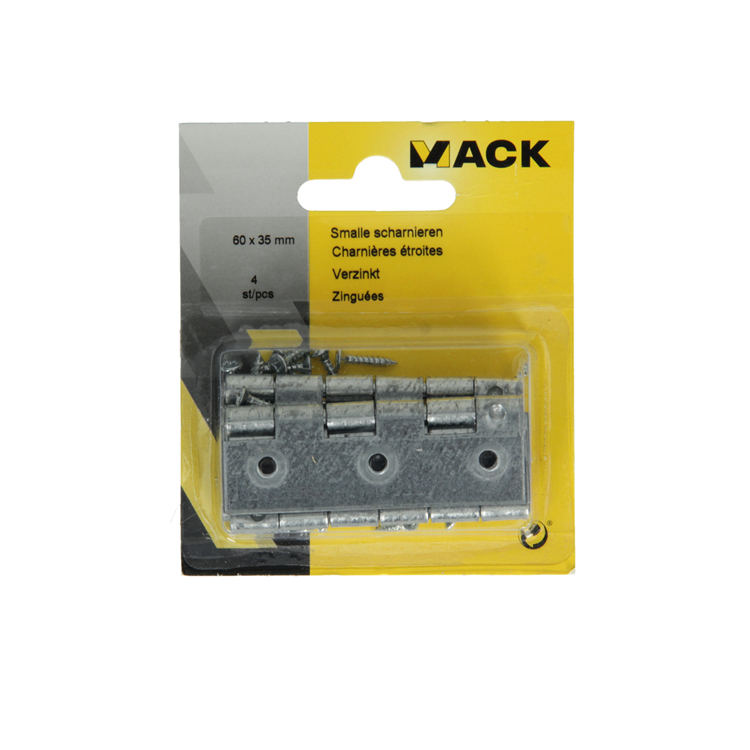 Load image into Gallery viewer, Mack 1013248 - 4 smalle scharnieren verzinkt h 60 x b 35 mm | 5 stuks