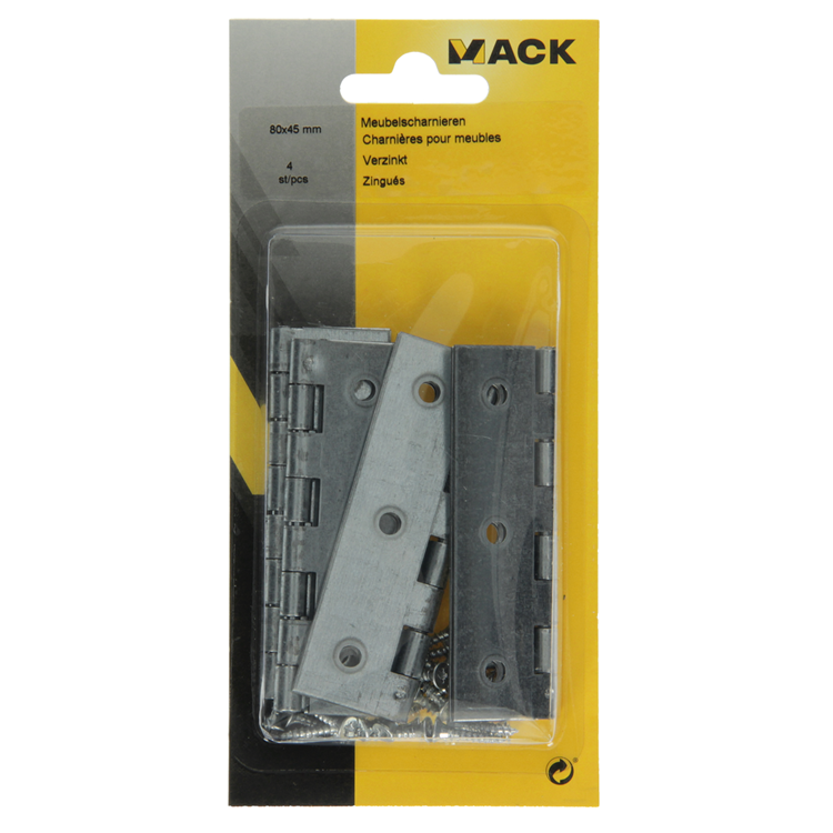 Load image into Gallery viewer, Mack 1013506 - 4 smalle scharnieren verzinkt h 80 x b 45 mm | 5 stuks